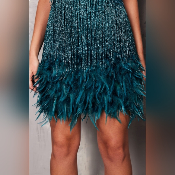 Nadine Merabi                                LOTTIE TEAL DRESS SMALL/US4… - Picture 3 of 8